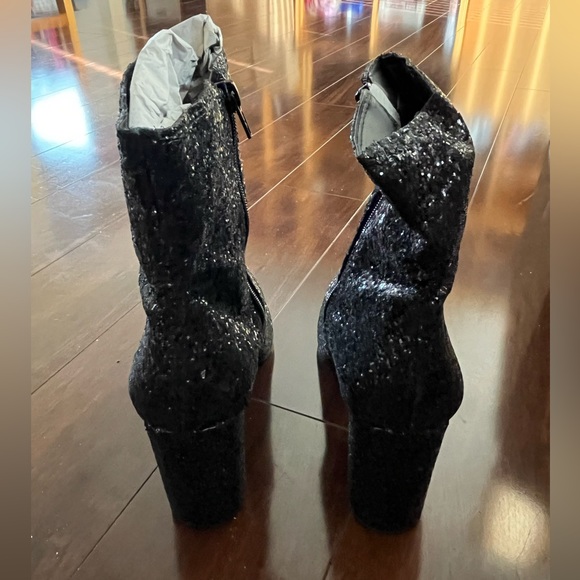 NIB - Old Cutter Sophia - Black Sparkle Pointed Toe Boots - Womens Size 10 - Picture 5 of 9